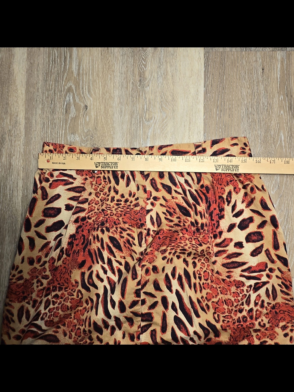 Vintage Animal Print Mopwife Pencil Skirt in Red and Tan Size 14 - Picture 6 of 8